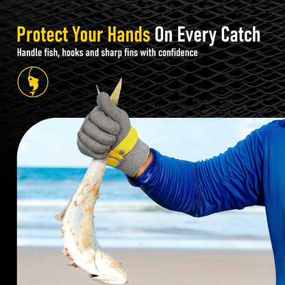 COOLJOB A9 Cut Resistant Kitchen Gloves, Food Grade for Mandoline Oyster Shucking, Fish/Meat Processing, Wood Working