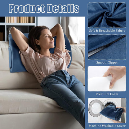ROYALAY Half Moon Bolster Knee Pillow for Legs, Knees, Lower Back and Head, Adjustable Semi Roll Round Lumbar Support Pillow for Bed Sleeping, Health Large Half Moon Pillow for Reduce Pressure,Gray