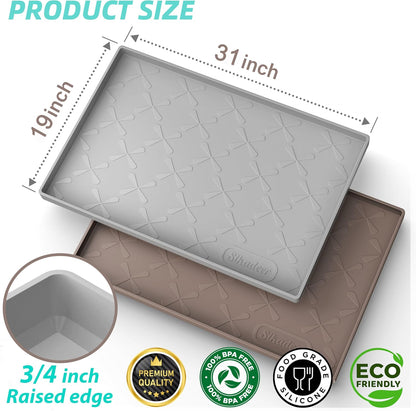Waterproof Under Sink Mat 34" x 22", Silicone Mat Kitchen liner | BPA-Free Silicone Tray with Raised Lip Protect Cabinets from Leaks, Versatile Home Organizer for Bathroom, Pets, Boots, Floor
