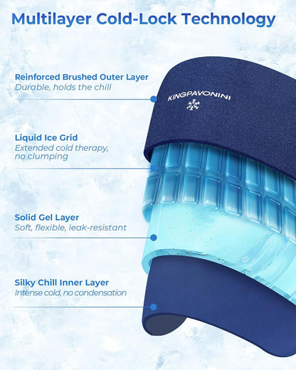 KingPavonini Soft Large Ice Pack for Injuries Reusable with Straps, 11"x15"