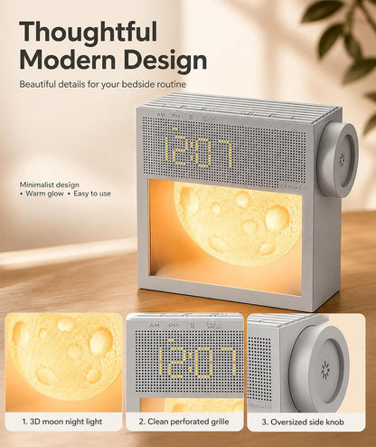 Rechargeable Sunrise Alarm Clock with Sound Machine and Night Light