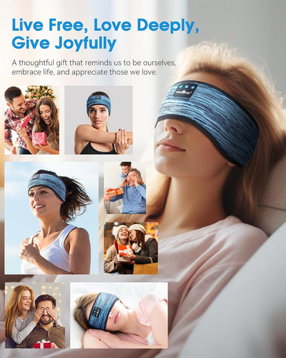 MUSICOZY Sleep Headphones Bluetooth Headband Headphones for Side Sleepers | Sleeping Headbands Wireless Sports Earphones Sweat Resistant Earbuds for Workout Running Cool Gadgets Unique Gifts for Women