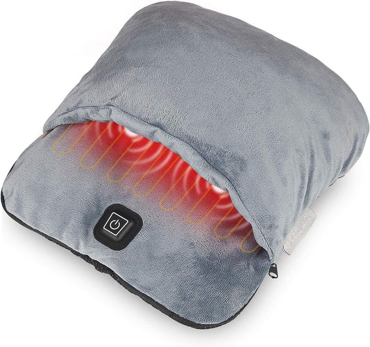 Electric Heated Foot Warmer with Heating & Vibration Massage Function | Feet Warmer for Cold Feet,Soft Flannel Fleece with 3 Settings,Overheat Protection,Auto Off,for Men and Women