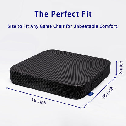 Ifoam Gel Infused Memory Foam Layer Wheelchair Cushion - Seat Cushion for Wheelchair-OfficeChair, Kitchen Chair-Pressure Sore and Tailbone Pain Relief-High Dense Polyfoam Base (Black,18x16x3 inch)