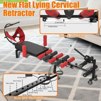 Professional Electric Traction Table, Spinal Cervical Decompression | Traction Bed for Spine Stretching, For Home Use, Back Pain Relief Device, Remote Control, Adjustable Settings