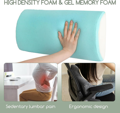 HIGOGOGO Lumbar Support Pillow for Recliner Chair/Accent Chair/Couch, Memory Foam Back Support Cushion for Elderly, Recliner Cushions for Back Rest, Pain Relief, Reading, Washable Cover, Brown