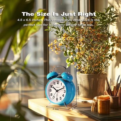 AYRELY® Super Loud Alarm Clock for Heavy Sleepers, 4.5 Inch Twin Bell Retro