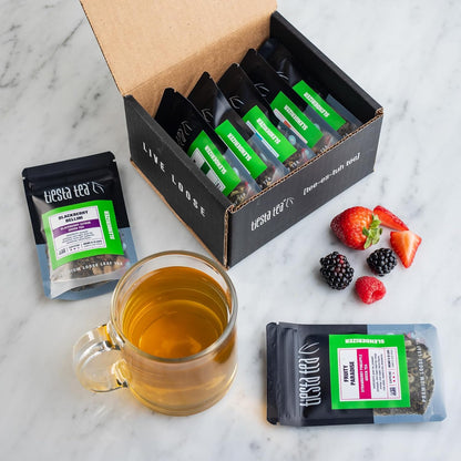 Tiesta Tea - Top 8 Favorites Sampler Set, Loose Leaf, Up to 80 Cups | High to No Caffeine, Hot & Iced, Tea Variety Pack with Green, Herbal, & Black, 8 Sample Pouches
