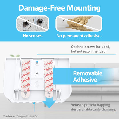 TotalMount Drop-Free Remote Holder – Removable Adhesive Strips – Black | Designed in the USA – Simply Put the Remotes In – No Tricky Magnet Alignment Needed (Holds 2 or 3 Remote Controls)