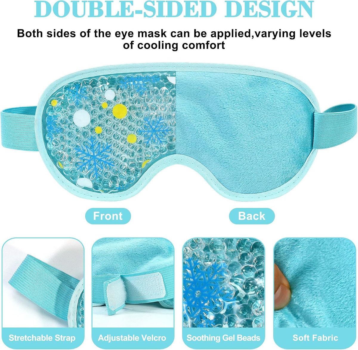 2 Pack Cooling Eye Mask, Reusable Gel Eye Masks Cold & Warm Compress
