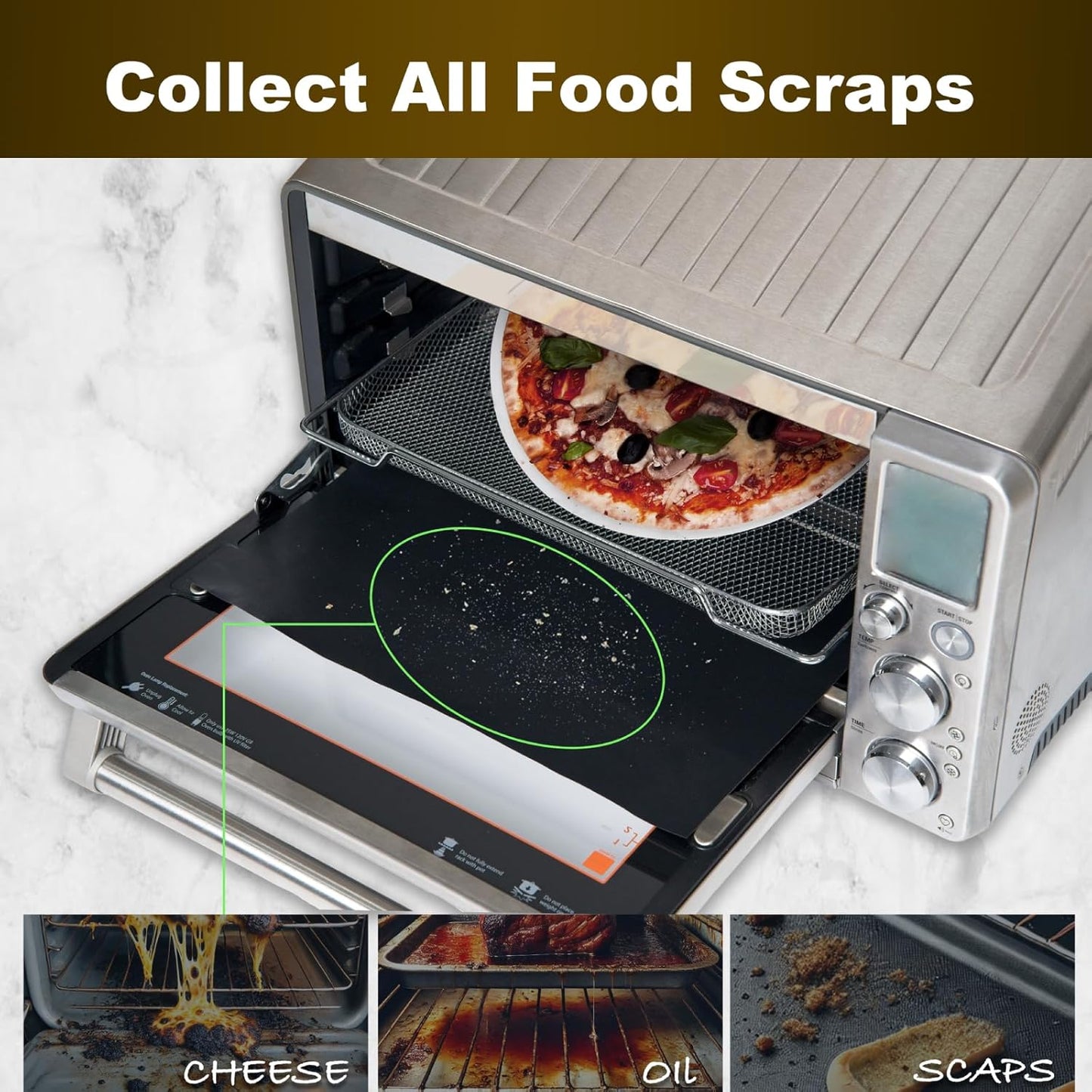 4 Pack Air Fryer Liners Reusable for Cuisinart Air Fryer TOA-70NAS | Non-stick, BPA Free, Heat Resistant up to 480°F, Easy to Clean, 12"x12" Oven Liners for Emeril Lagasse Air Fryer 26 QT