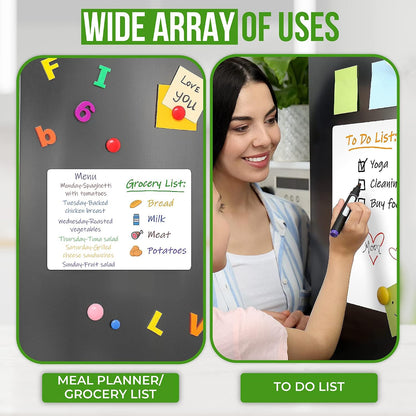 Small Magnetic Whiteboard for Fridge 5x7 in - Dry Erase Board for Refrigerator - Small Magnet List for Frig - Magnetics White Board Sheet - Fridge List Magnet - Mini Magnetic Grocery Shoping