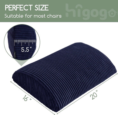 HIGOGOGO Lumbar Support Pillow for Recliner Chair/Accent Chair/Couch, Memory Foam Back Support Cushion for Elderly, Recliner Cushions for Back Rest, Pain Relief, Reading, Washable Cover, Brown