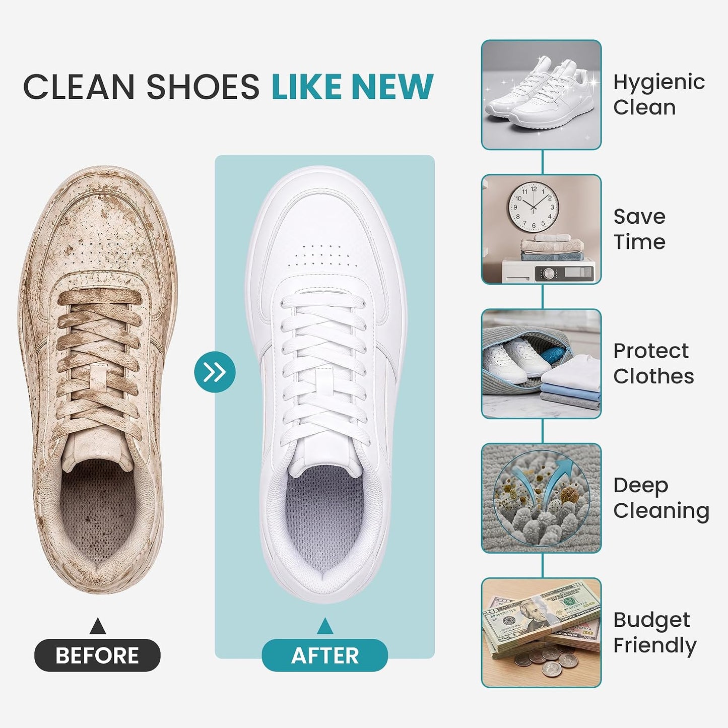 Shoe Washing Machine Bag for Washer and Dryer – 2pc Reusable Shoe Cleaning Bag for Sneakers & Tennis Shoes