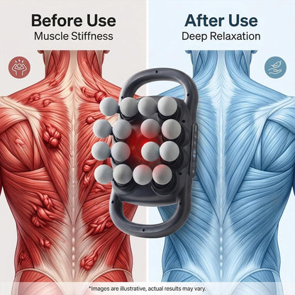 16-Head Massage Gun Deep Tissue, 9 Speeds & 9 Models Electric Percussion Muscle Massager, Quiet Portable Back Massager for Pain Relief, Relaxation for Back, Neck, Shoulders, Legs, Feet (42head)