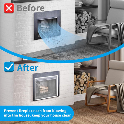 Air Jade Fireplace Cover, Insulation Fireplace Draft Stopper Fits up to 39"×78", Clear, Tear Resistant Plastic Fire place Draft Cover, Keeps Drafts Out & Stops Heat Loss