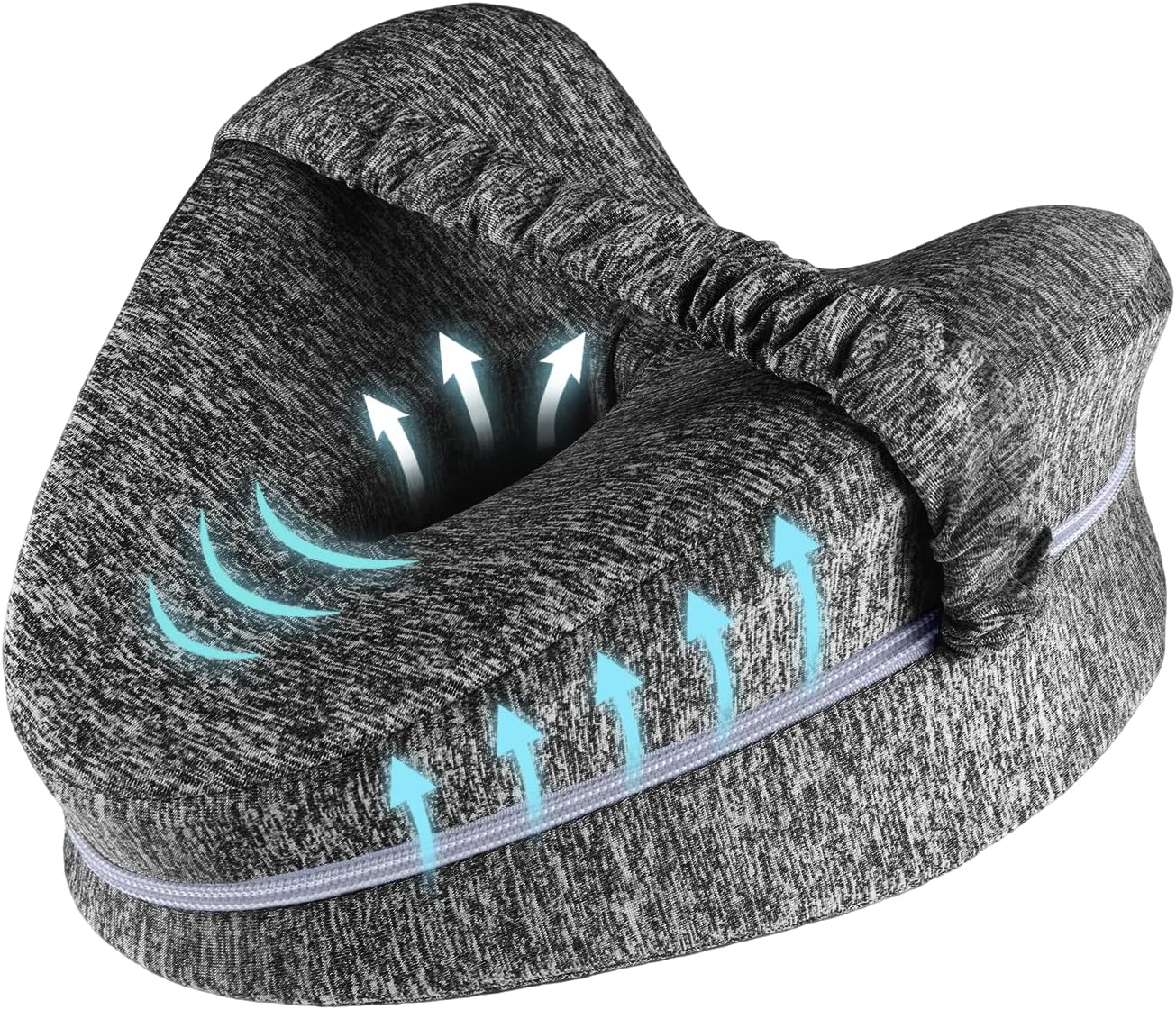Knee Pillow for Side Sleepers, Leg Pillow for Sleeping, Knee Pillow with Strap, Alignment Pillow Between Legs, Suitable for Relieving Leg, Back & Knee Pain, Machine Washable (Blue)