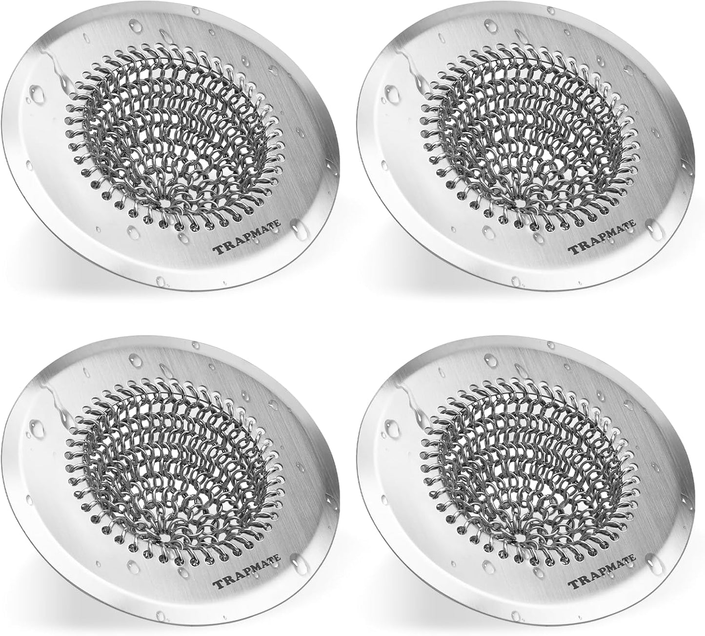 Reversible Kitchen Sink Drain Strainer Basket, Fits Sink & Garbage Disposal | Fast Drainage, Anti-Slip, Easy Clean, Anti-Clogging, Rust-Proof, Large Capacity, Universal 4.4-Inch, Patented Chain Mesh