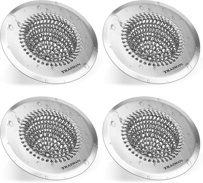 Reversible Kitchen Sink Drain Strainer Basket, Fits Sink & Garbage Disposal | Fast Drainage, Anti-Slip, Easy Clean, Anti-Clogging, Rust-Proof, Large Capacity, Universal 4.4-Inch, Patented Chain Mesh