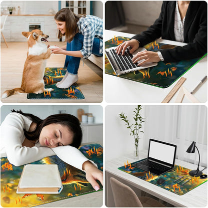 Heated Desk Pad Heated Large Mouse Pad, Electric Quickly Warm Desk Mat with 3 Levels Heating 3 Hours Auto Shut-Off, 31.5" x 13" Warm Gaming Mousepad Hand Foot Warmer, Baby Elephant