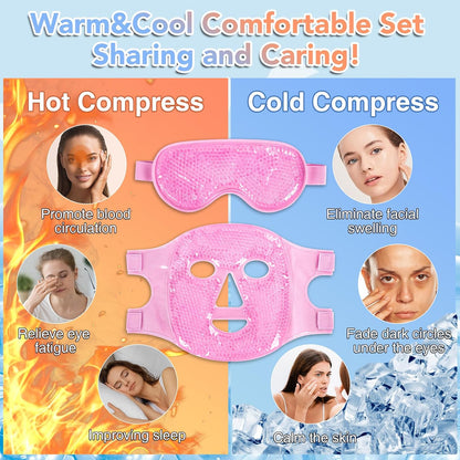 XPCARE Colding Ice Face Mask and Cooling Eye Mask for Puffy Eyes (Blue)