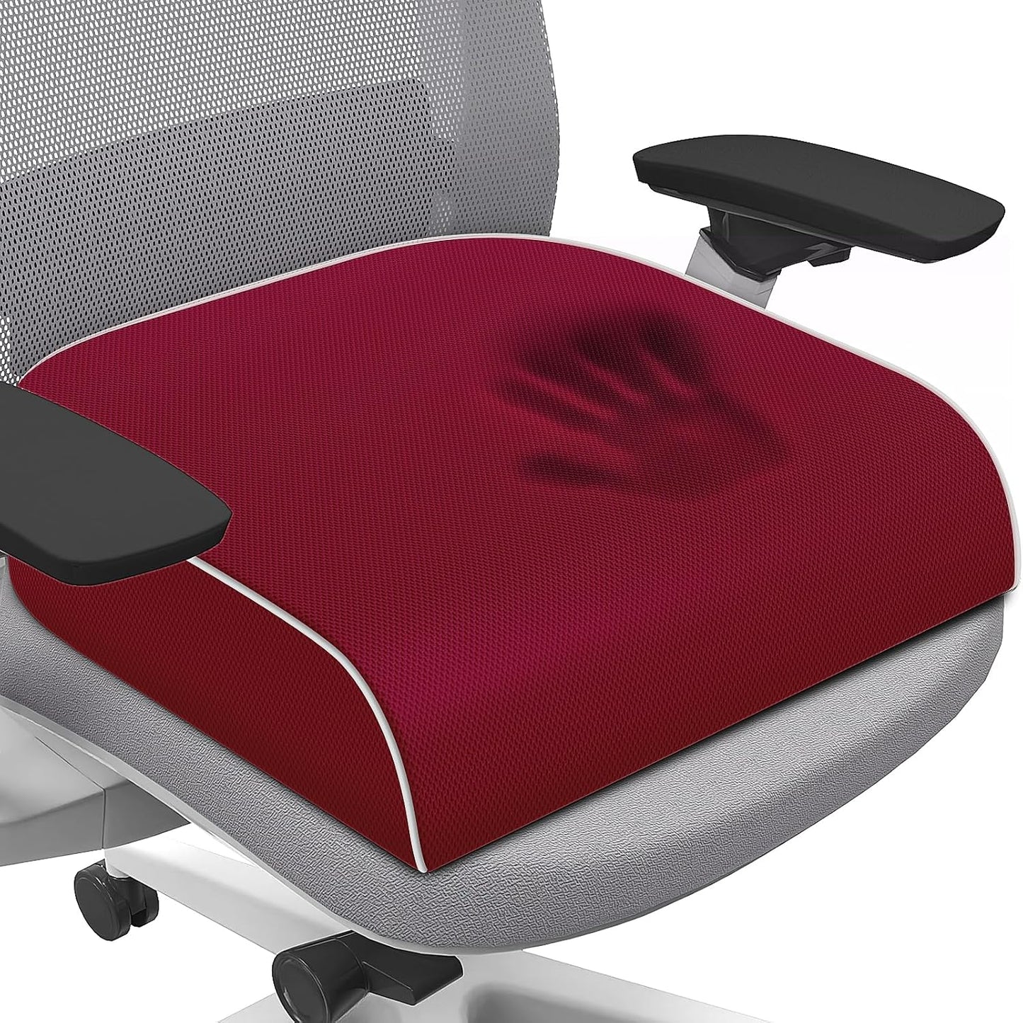 SweetSlubr Seat Cushion, Chair Pad, Memory Foam Large Cushion | Office Chair Cushion for Tailbone Pain Relief, Non-Slip Cover, Soft Support for Office Chair, Car Seat, Airplane,Large/Black