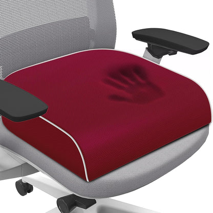 SweetSlubr Seat Cushion, Chair Pad, Memory Foam Large Cushion | Office Chair Cushion for Tailbone Pain Relief, Non-Slip Cover, Soft Support for Office Chair, Car Seat, Airplane,Large/Black