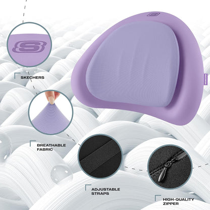 Skechers Lumbar Pillow Premium Memory Foam,Double-Layer-Office Chair Cushion for Tailbone Pain Relief,Butt Pillow for Office Chair,Car seat Cushion,Long Sitting Office Workers,and Car Drivers,Black