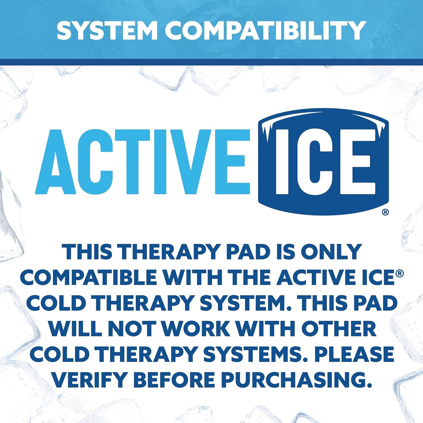 Polar Active Ice® 3 in 1 Knee, Ankle, & Elbow Therapy pad 12.5” x 10.5” with Attached Belts. Use only with The Polar Active Ice #AIS Therapy System.