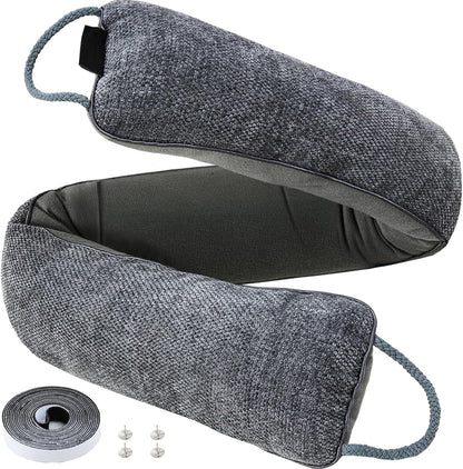 Weighted Door Draft Stopper, Grey, 32inch | Under Door Noise Blocker, Front Door Insulation, Weatherproof Strip, Energy Efficient