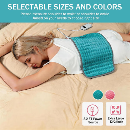 Heating Pad for Period Cramps, Heating Pad for Back/Neck/Shoulder Muscle Pain, 6 Heating&4 Timer Setting, Auto Shut Off, Dry/Moist Heat & Machine Washable, Gray Birthday Christmas Gifts for Women Mom