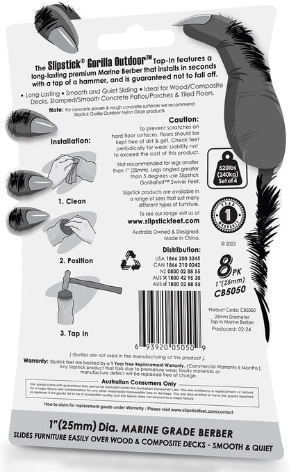 Slipstick Gorilla Felt Furniture Pads (189 Piece Variety Pack) Premium Furniture Pads & Chair Leg Floor Protectors for Hardwood Floors & Hard Surfaces