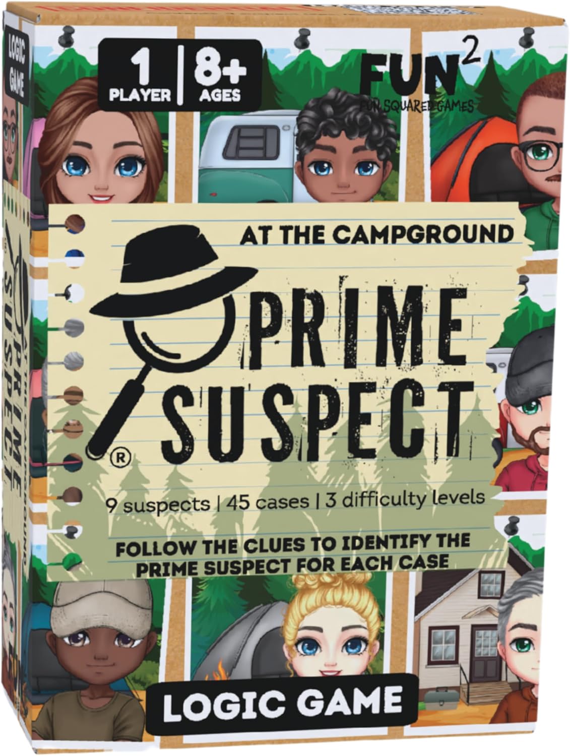 Prime Suspect Logic Game with 45 Case Cards | Single Player or Group Play | Ages 8+ | Compact Brain Teaser Game | Detective Game (Prime Suspect: Original)