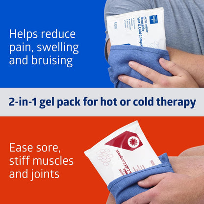 Medline Accu-Therm Reusable Hot/Cold Gel Packs, 5” x 10”, Soft & Flexible, for Injuries, Fast Relief, Recovery & Muscle Soreness - Single