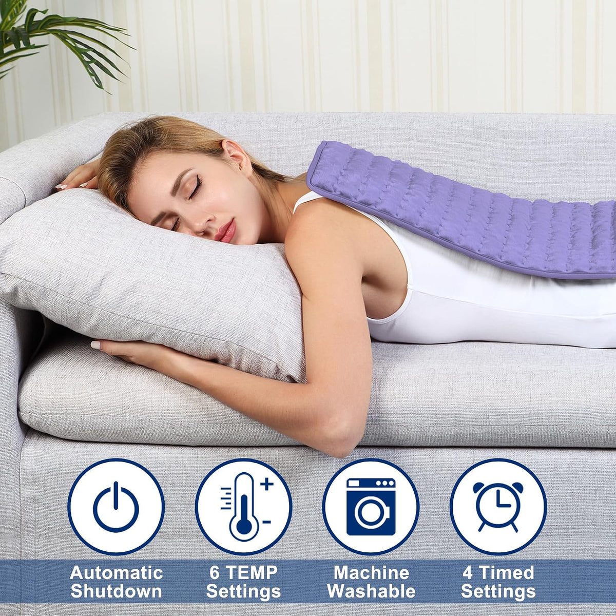 Electric Heating pad for Back Neck Shoulder Knee Arms Legs- Electric Heat Pads with 6 Heat Settings & Auto Shut Off Heat Heating Pad for Birthday Mother Father Girl Men Women