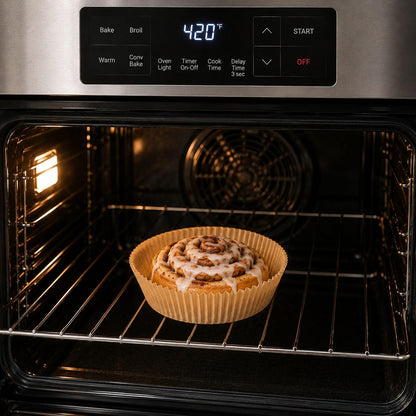 Restaurantware-Pastry Tek 8.1 x 5.5 x 1.8 Inch Air Fryer Liners, 100 Rectangle Air Fryer Baskets - No-Stick Silicone Coating, Unbleached, Food-Grade Paper Liners, For Steamer, Microwave, Oven