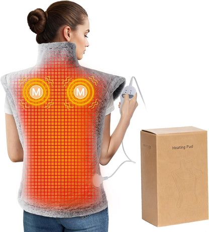 Massaging Heating Pad for Neck Shoulders and Back Massager