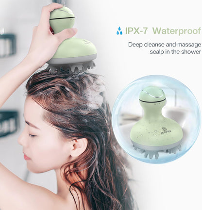 COMFIER Electric Cordless Hair Scalp Massager with Kneading 84 Massage Nodes, Handheld Portable Head Scratcher Massager for Hair Growth, Deep Clean and Stress Relax, Gifts for Men Dad