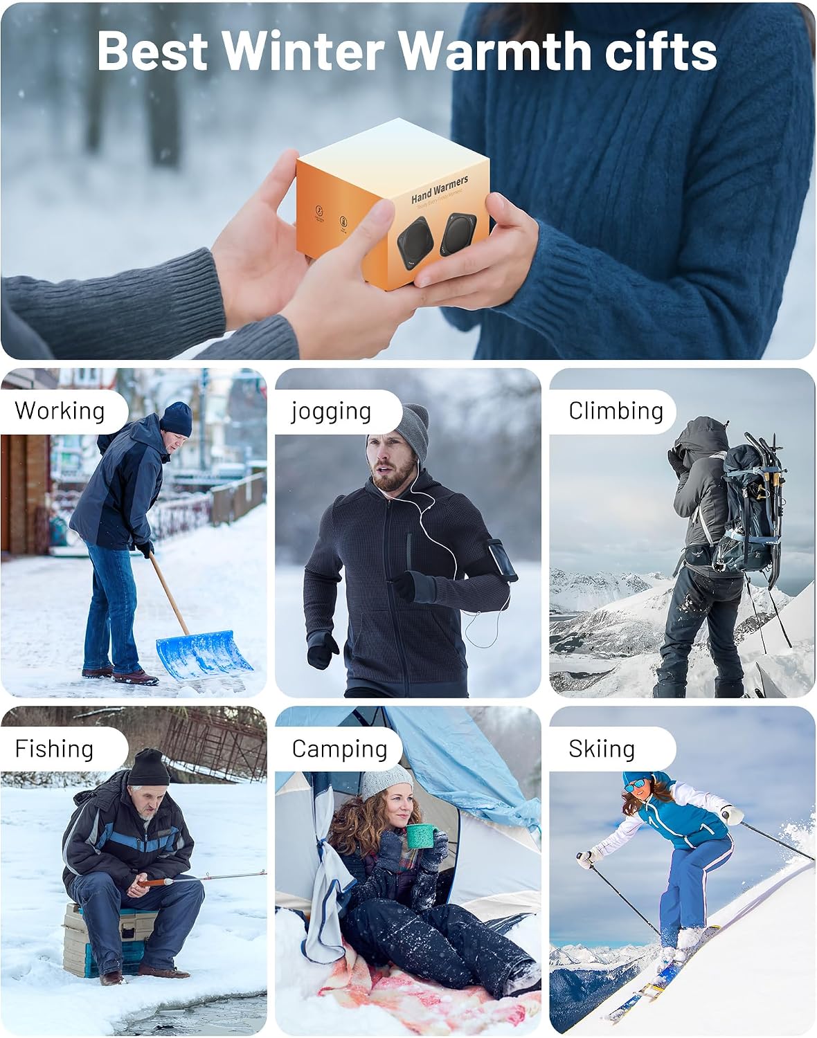 Lerat Hand Warmers Rechargeable, 2 Pack Electric Hand Warmers, Reusable Portable Pocket Handwarmers, USB Rechargeable, Gifts for Men & Women, Indoor Outdoor Use, Hiking, Skiing, Camping, Hunting