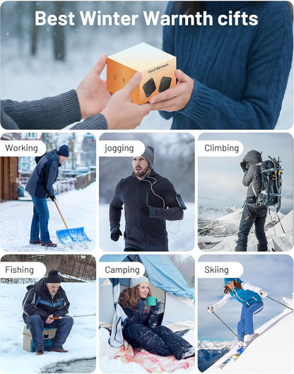 Lerat Hand Warmers Rechargeable, 2 Pack Electric Hand Warmers, Reusable Portable Pocket Handwarmers, USB Rechargeable, Gifts for Men & Women, Indoor Outdoor Use, Hiking, Skiing, Camping, Hunting