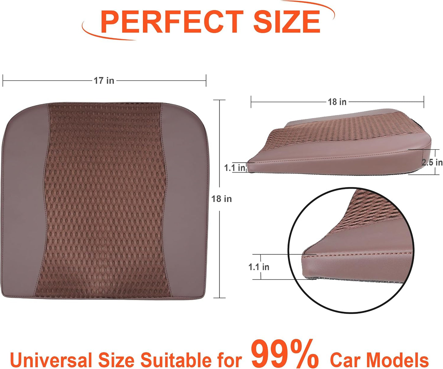 Lofty Aim Car Seat Cushion, Memory Foam Car Seat Cushions for Long Driving | Comfy Car Seat Pillow for Pain Relief, Driver Seat Cushion Adds Height, Butt Cushion for Car, Truck, Office Chair, Black