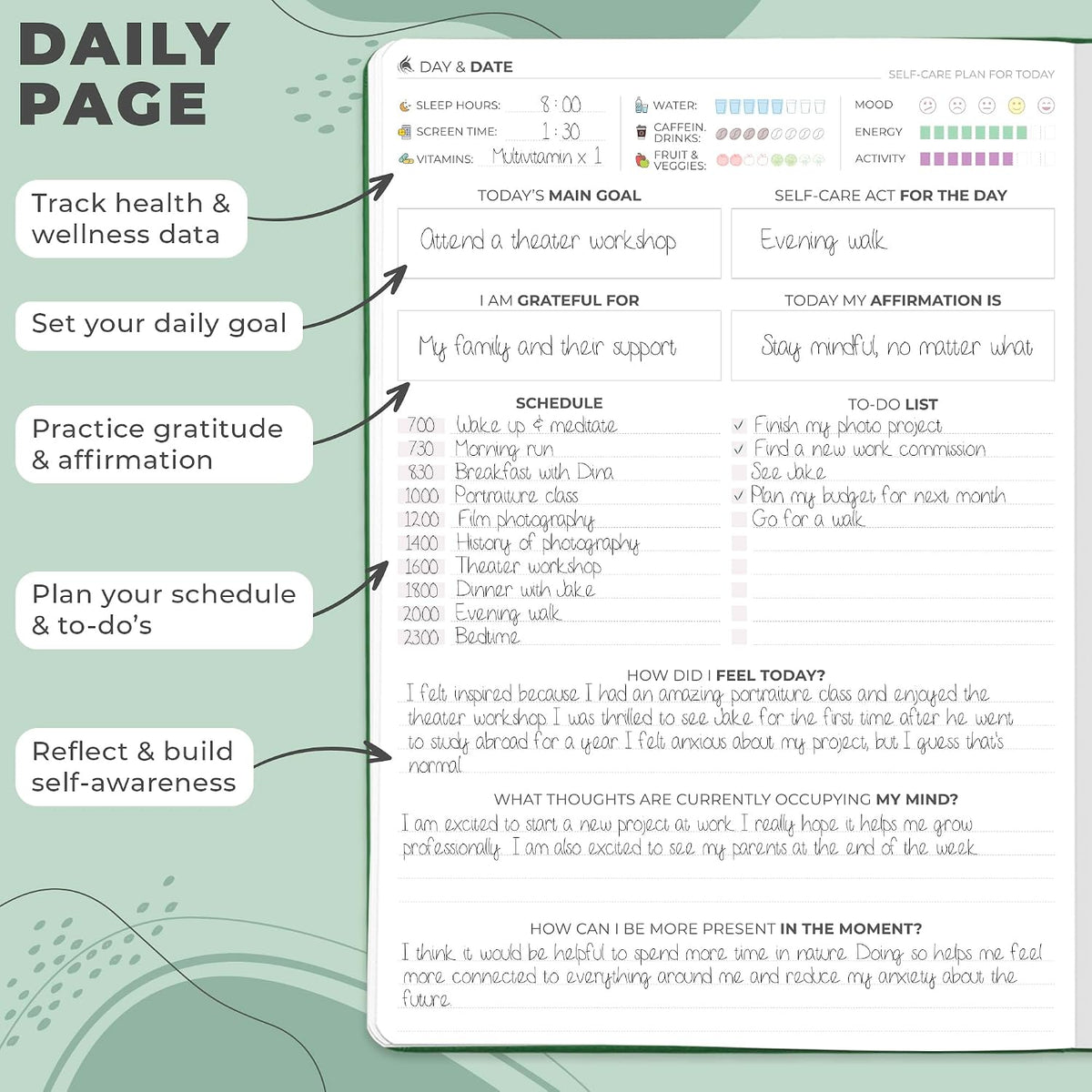 Clever Fox Self-Care Journal PRO for Women, Mental Health, Seashell