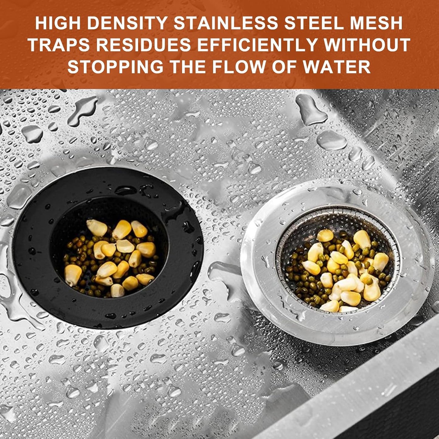 2 pcs Heavy Duty Stainless Steel Slop Basket Filter Trap, 2.75" Top / 1" Mesh Metal Sink Strainer,Perfect for Kitchen Sink/Bathroom Bathtub RV Wash Basin Floor Drain Balcony Drain Hole