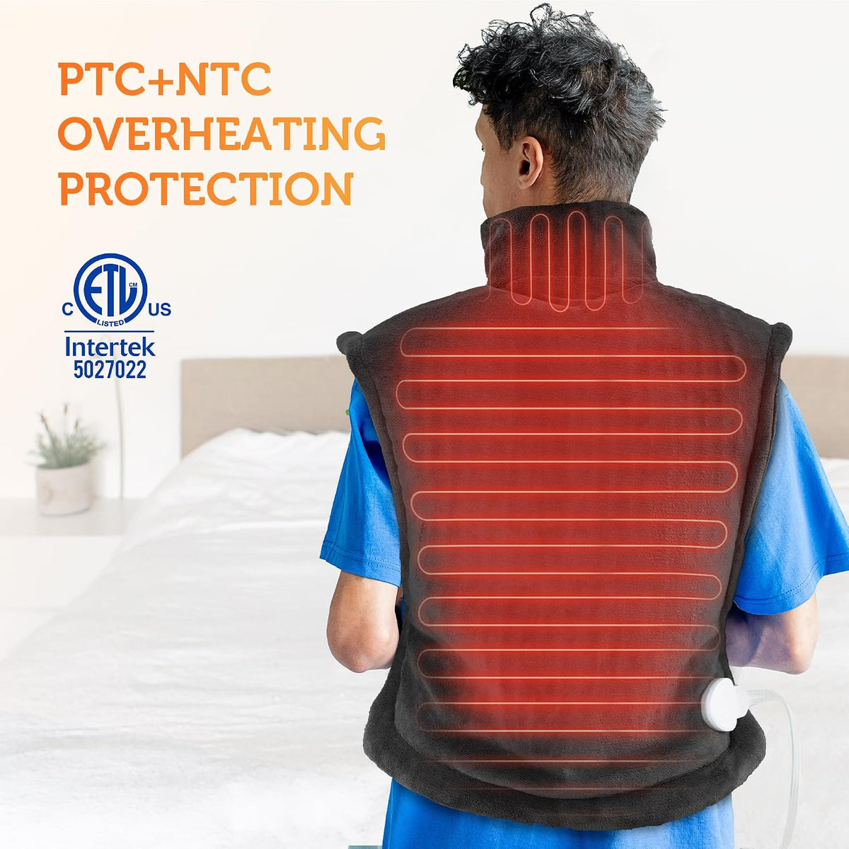 CILI Heating Pad for Back Pain Relief, 24"x36" Large Heating Pad for Neck and Shoulders Back, Electric Heat Pad with 10 Heat Settings, Back Heated Wrap, ETL Certified, Gifts for Women Men