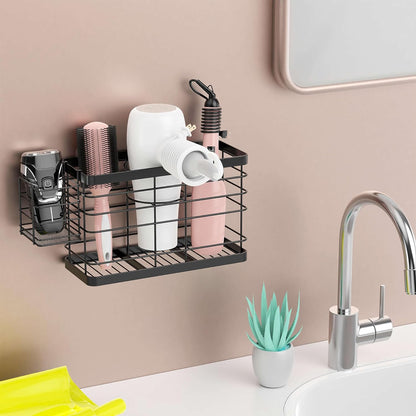 Hair dryer holder cabinet door - Hair tool organizer wall mount | Cabinet Door Bathroom Organizer Hair Care & Styling Tools Storage Basket for Hair Dryer, Curling Irons, Hair Straighteners