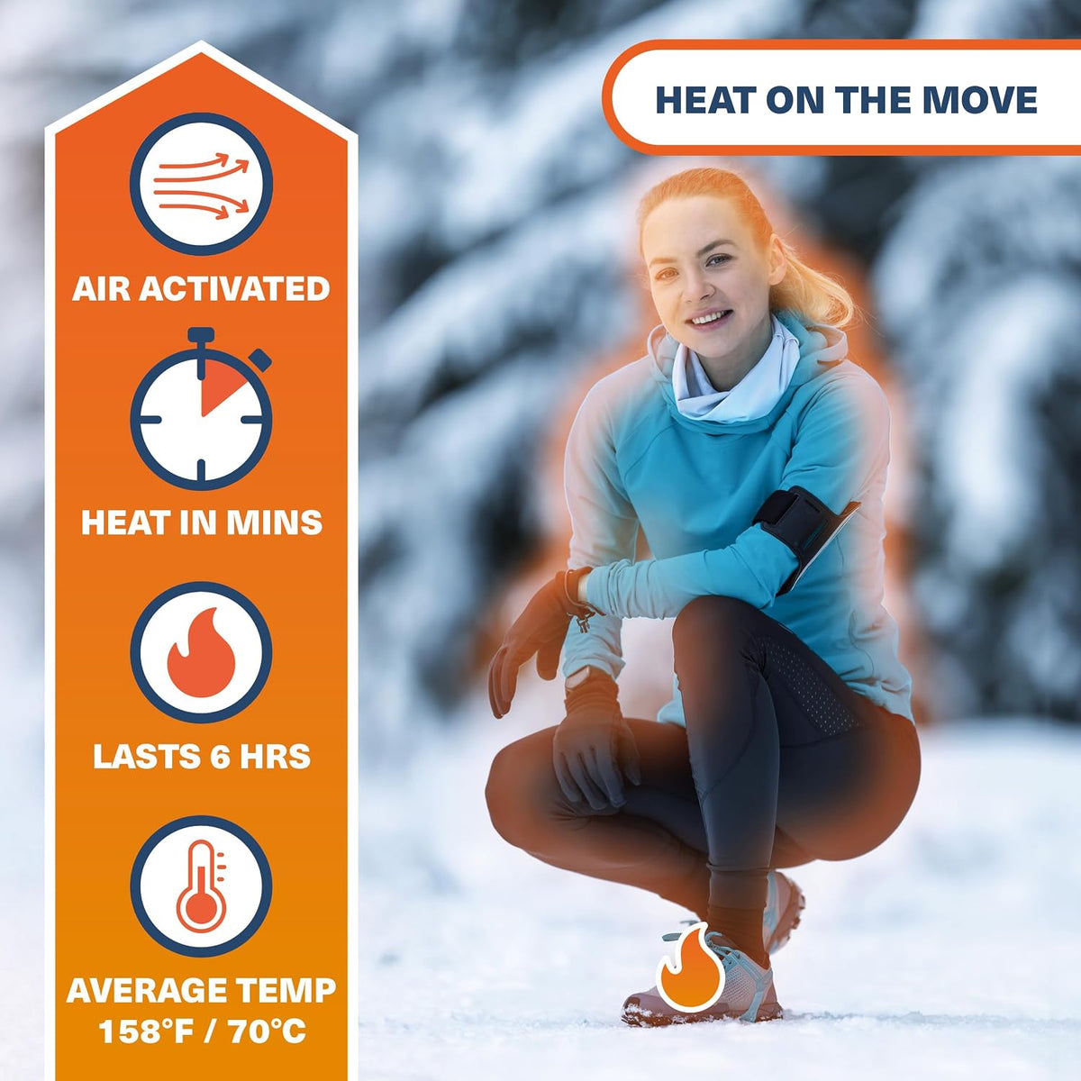 Bramble Insole Foot Warmers for Feet 5/15/30 Pair - Up to 10 Hours of Heat, All-Natural Odorless Air-Activated Warmers