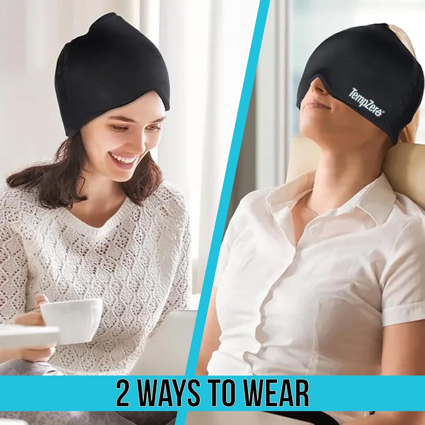 TEMP ZERO Gel Cooling Sleep Eye Mask - Warm Eye Compresses for Dry Eyes, Cooling Eye Masks for Puffy Eyes, Effective Hot & Cold Recovery, Retains Temperature Longer, Tension & Stress Relief