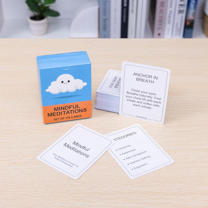 100 Mindful Work Cards – Mindfulness & Self‑Care Prompts for Professionals | Desk & Travel Deck for Stress Relief, Focus, Motivation & Well‑Being