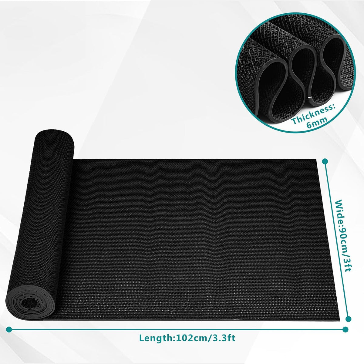 WochiTV Non Slip Drainage Mats PVC Pool Floor Mat 0.23'' Thick Outdoor Indoor Parking Space Mat for Bathroom Garage Basement Backyard Commercial Kitchen 3x16.6Ft