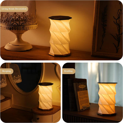 Travel Gifts Portable lamp with Touch Dimmer, Travel Lamp Warm Light, Foldable Paper Lamp, Rechargeable Small Battery Table Lamp for Bedroom Living Room, Traveling gifts for Women, Men & Couples